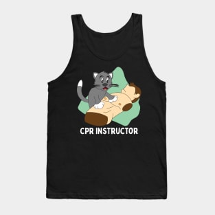 Cat Practicing First Aid Funny CPR Instructor Gift Tank Top